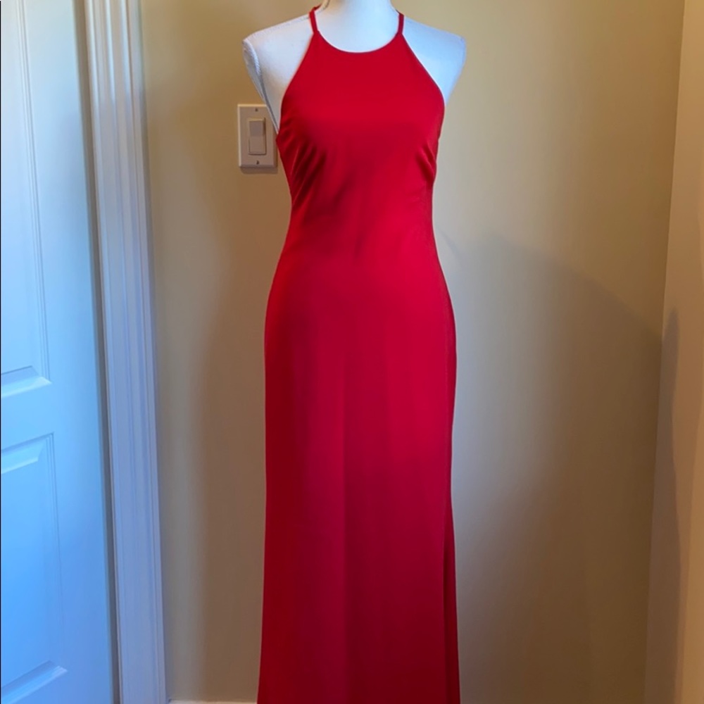 Red Halter Top Gown Size 0 Only worn once